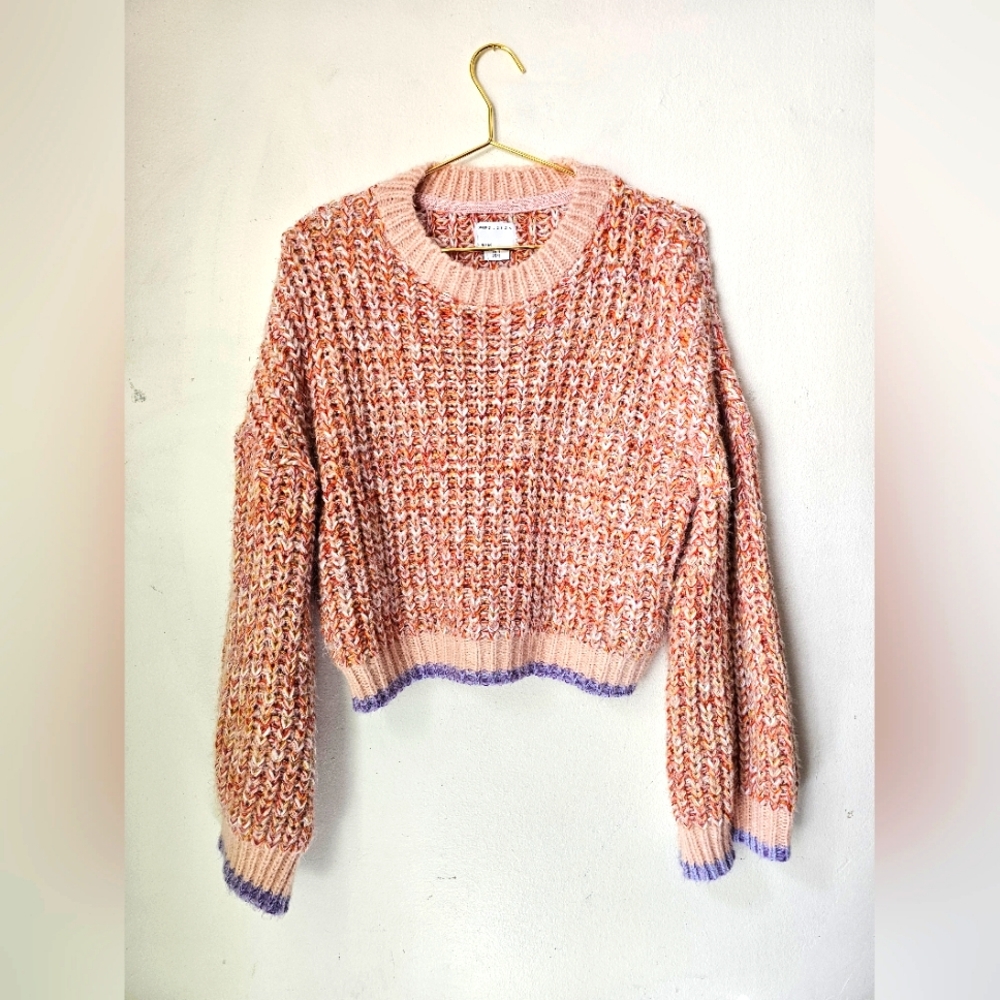 ASOS Chunky Knit Pullover Crewneck Sweater Multicolor Oversized Loose Fit
